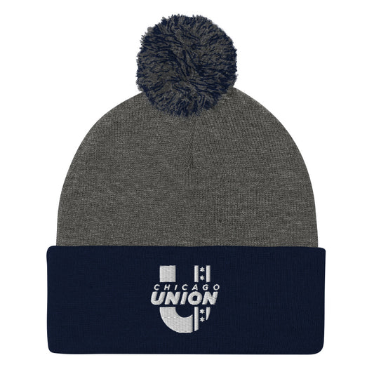 Chicago Union Pom Beanie - Gray/Navy